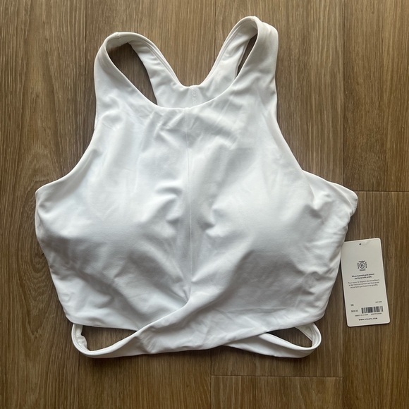 Athleta Other - ATHLETA Conscious Cut Out Crop Bra D-DD Cup XL White NWT